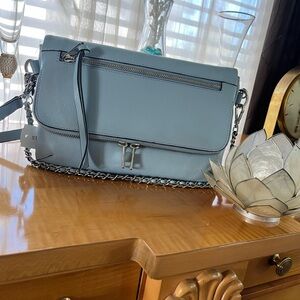 Lodis Sky Blue Crossbody Bag with Chain Strap
